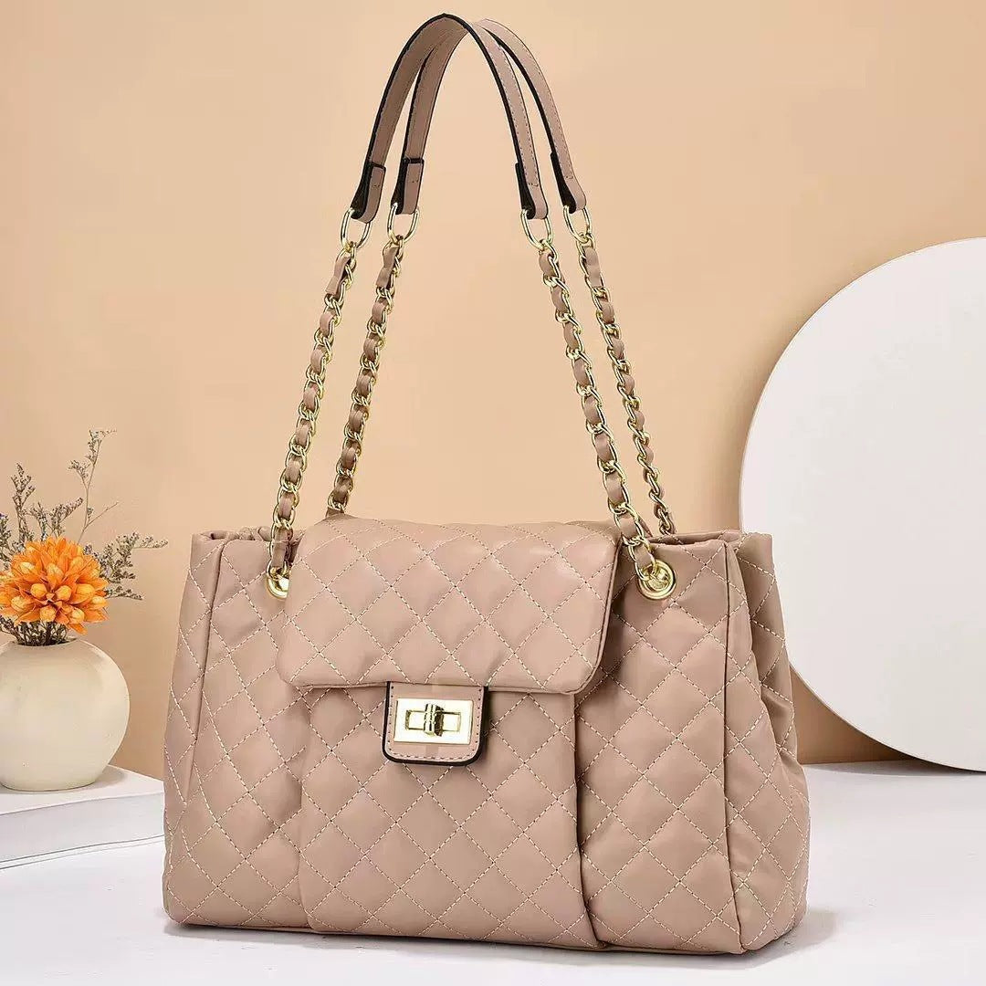 Embroidered Chain Shoulder Bag