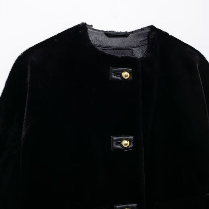 Artificial Fur Effect Jacket Coat