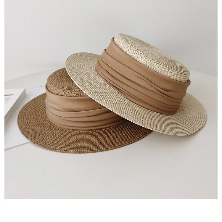 Flat Straw Woven Hat