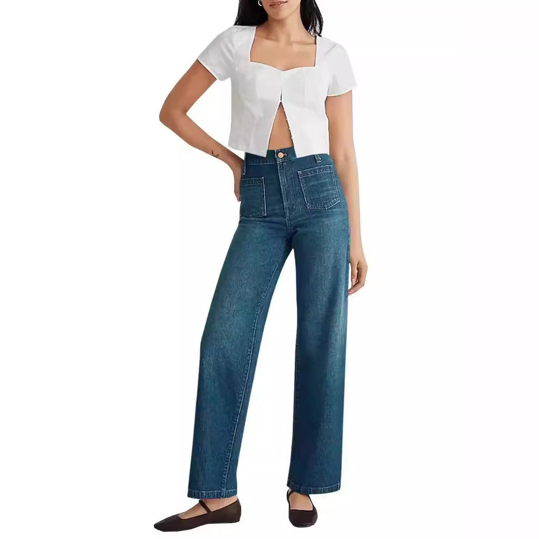 Washed Wide Leg Jeans