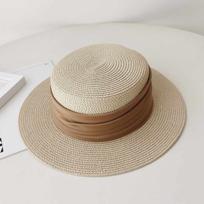 Flat Straw Woven Hat