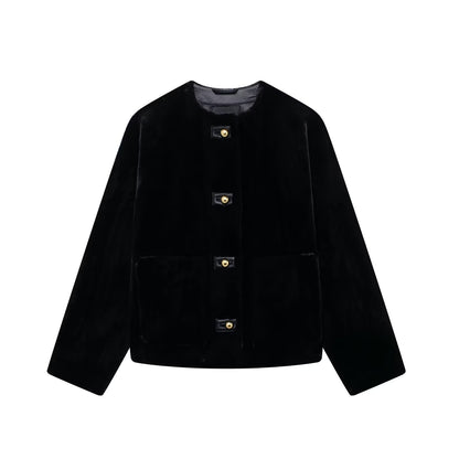 Artificial Fur Effect Jacket Coat