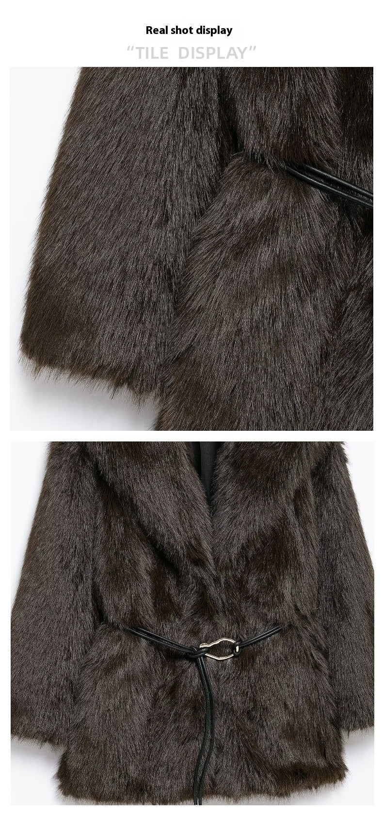 Faux Fur Plush Lapel Coat